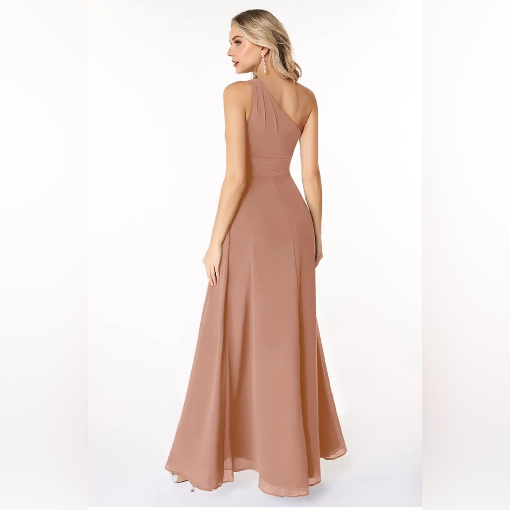 Azazie Cream One Shoulder Sleeveless Gown for High Class Society Gala Events - Picture 3 of 16